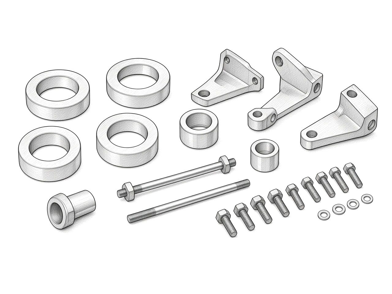 AEV 2" spacer lift, Gladiator JT (illustration)