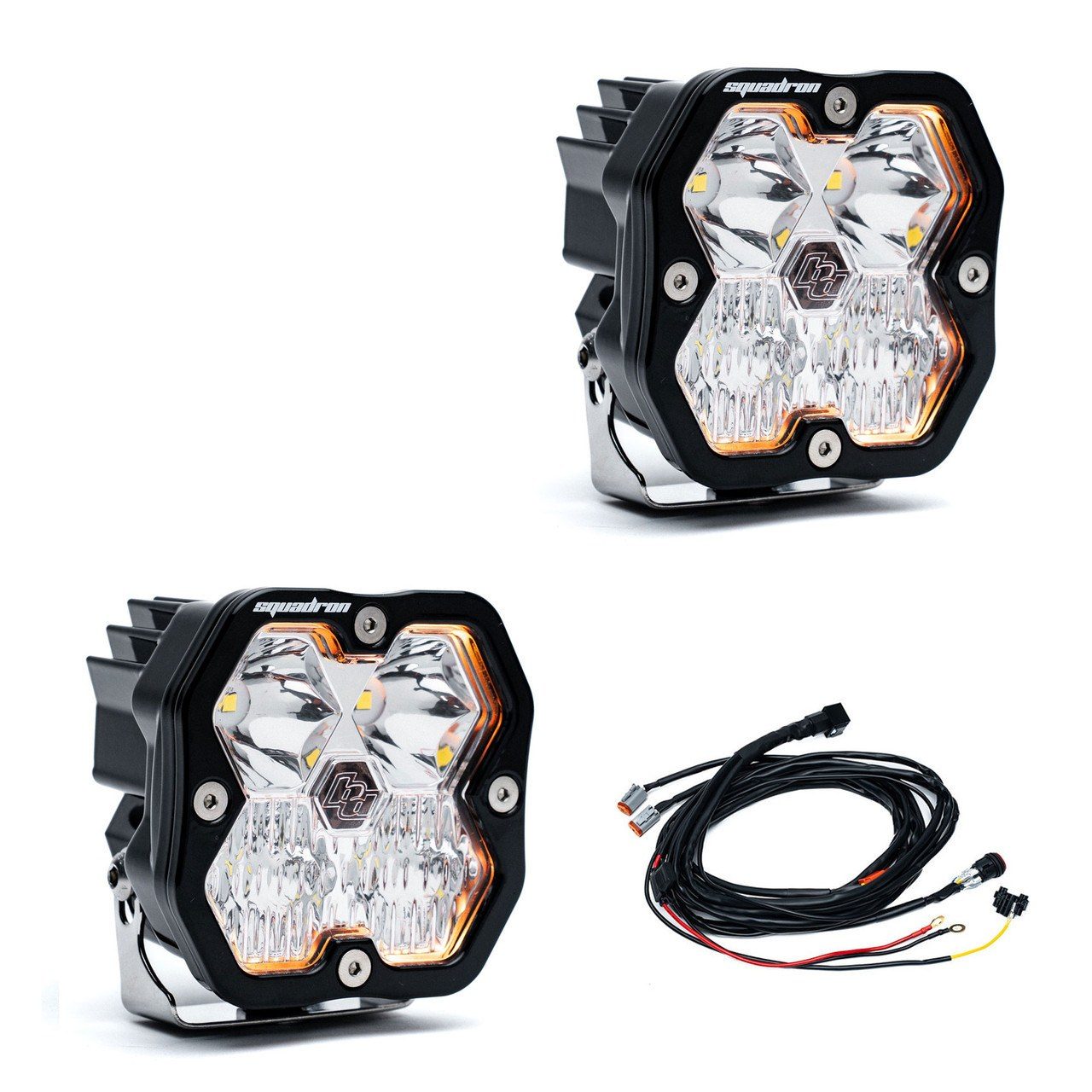 Baja Designs Squadron Sport LED pod pair (1st gen), clear (representative image)