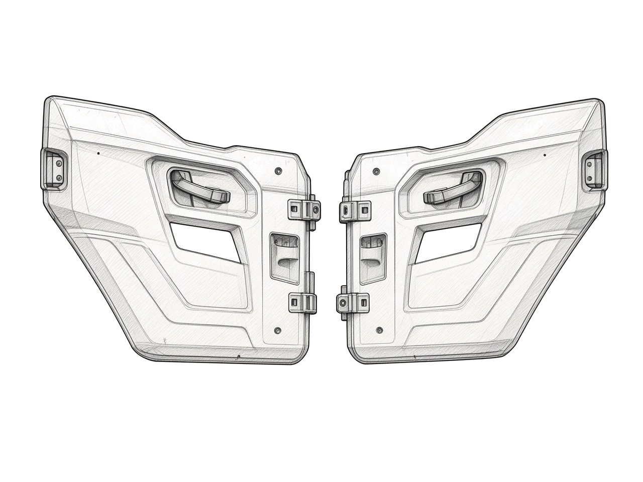 General XP 1000 factory premium half doors (take-off) (illustration)