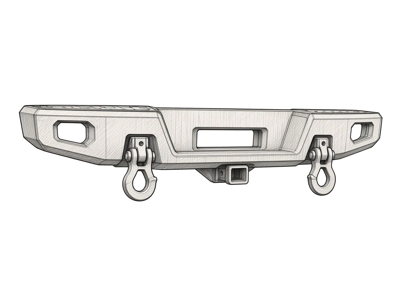 Gladiator JT factory rear bumper (68341837AB) (illustration)