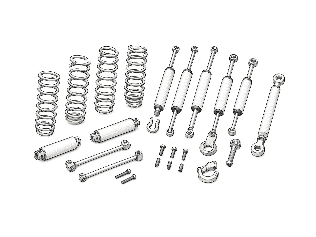 JPP 2" lift kit, Gladiator JT 3.6L (illustration)