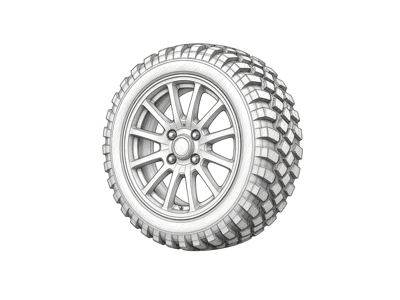 Maverick X3 RS factory 14" wheel + XPS Trac Force 30x10-14 set (take-off) (illustration)