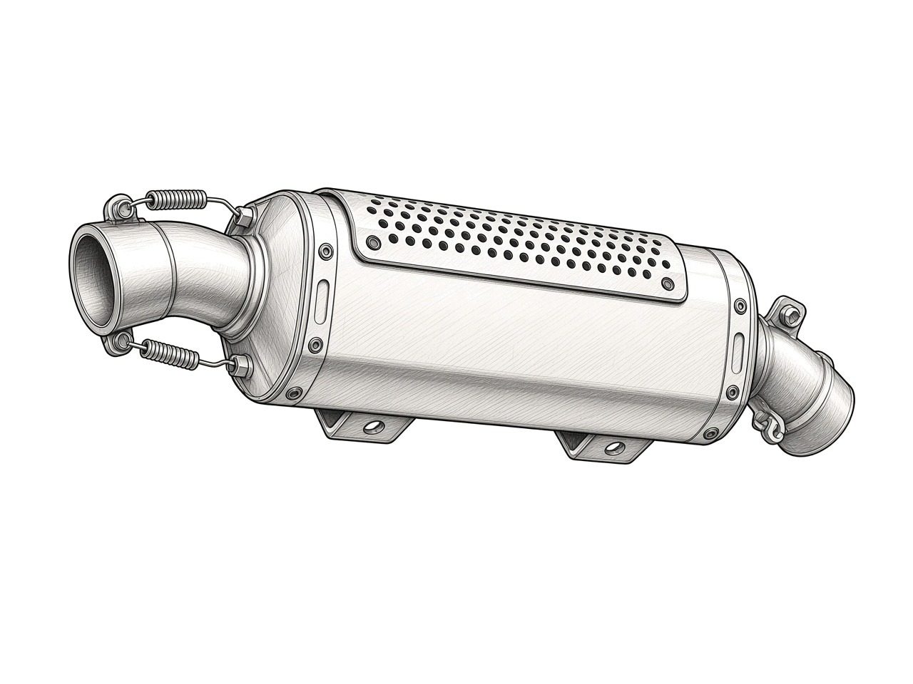 Maverick X3 factory exhaust / muffler (take-off) (illustration)