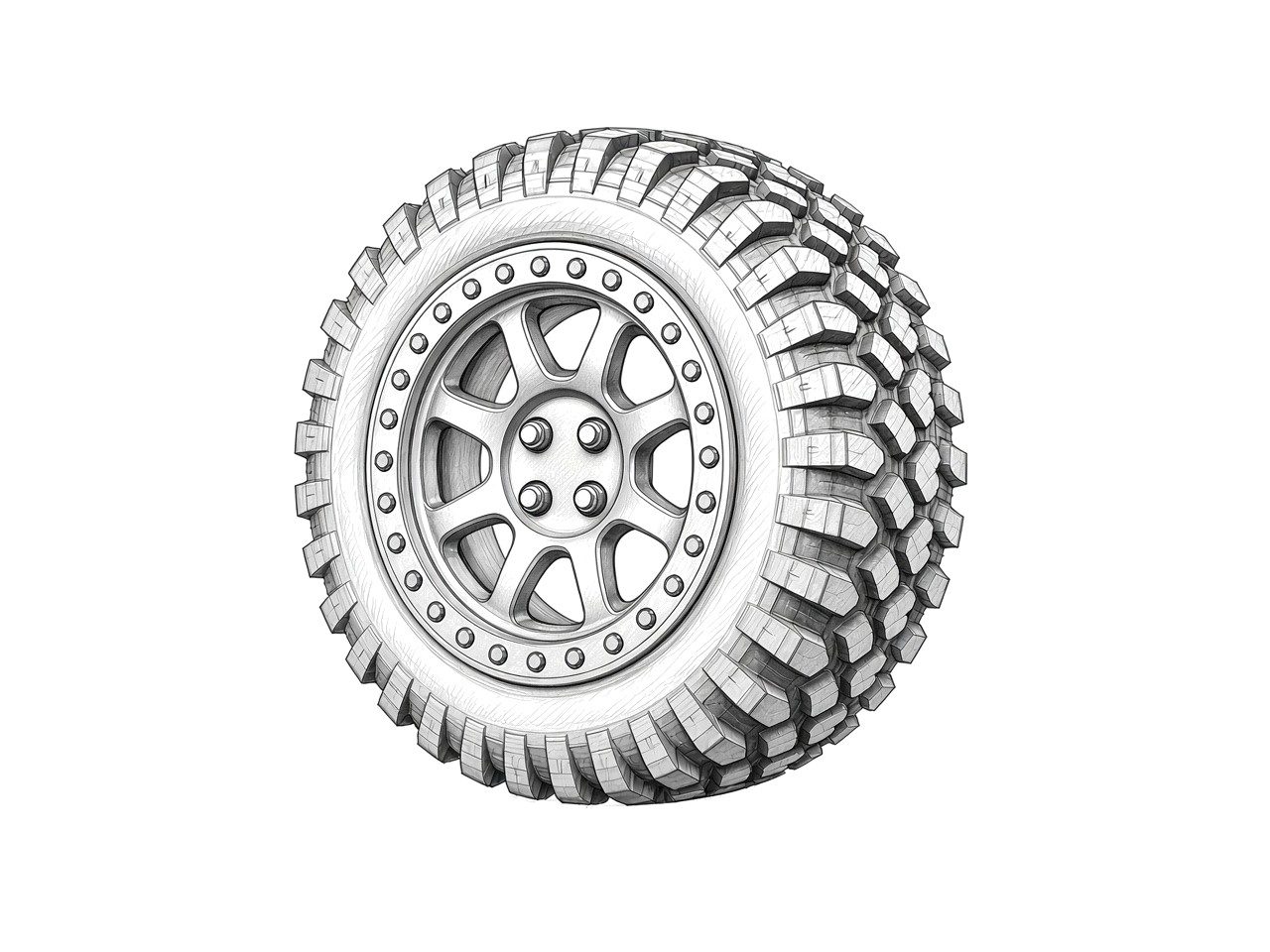 Maverick X3 X rs factory 15" beadlock wheel + XPS Trac Force 32x10-15 set (take-off) (illustration)