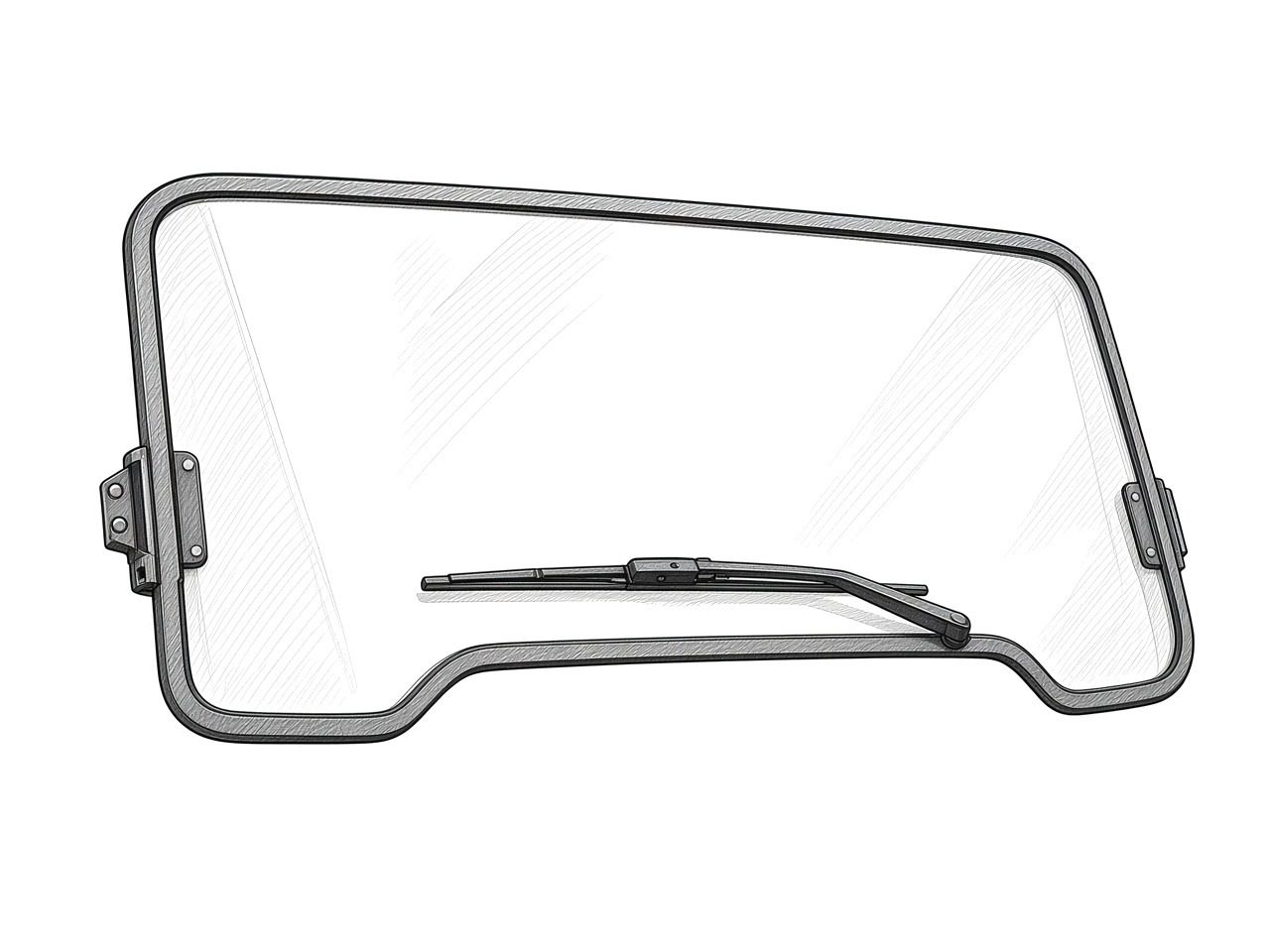 Honda genuine accessory Glass Windshield, Pioneer 1000 (illustration)