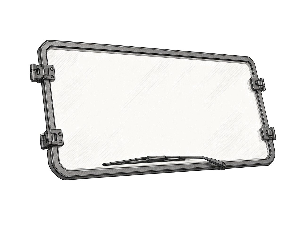 Polaris Lock & Ride Full Glass Windshield - Clear, Ranger (illustration)