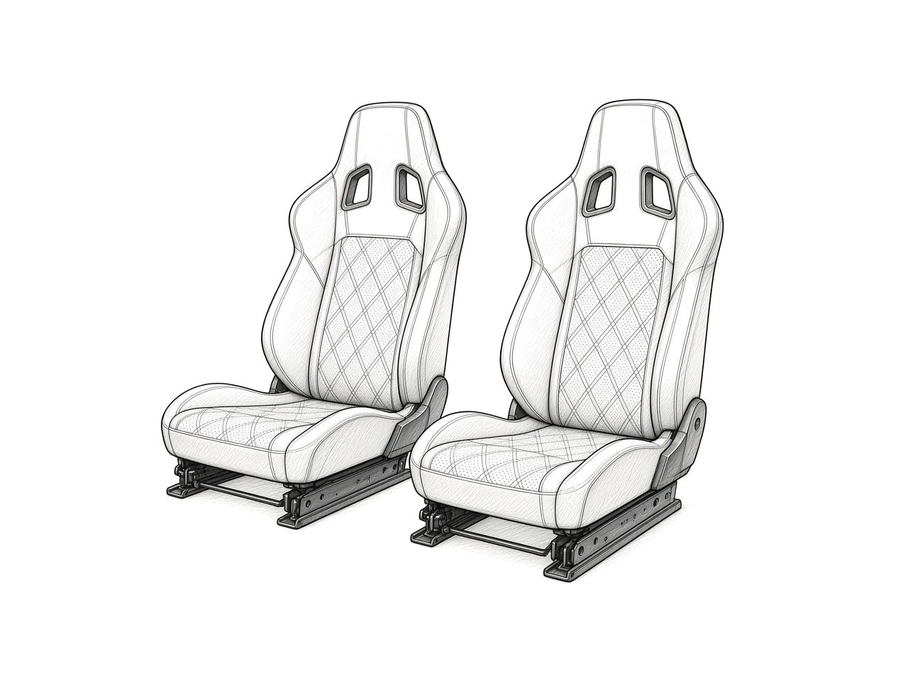 RZR Pro R Ultimate factory heated & vented bolstered bucket seats (take-off) (illustration)