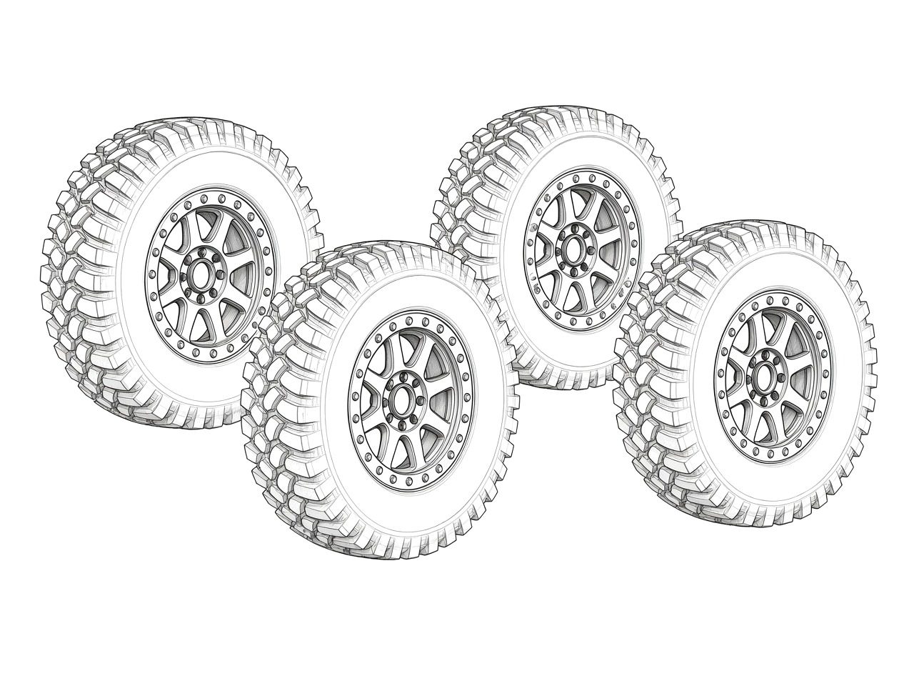 RZR Pro R factory 15" beadlock wheel + 32x10-15 Pro Armor Trekker set (take-off) (illustration)