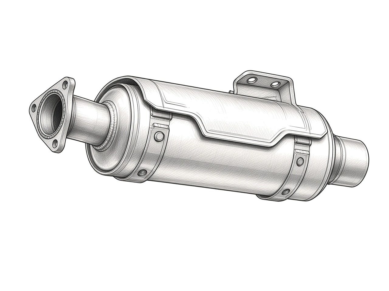 RZR Pro XP factory exhaust / muffler (take-off) (illustration)