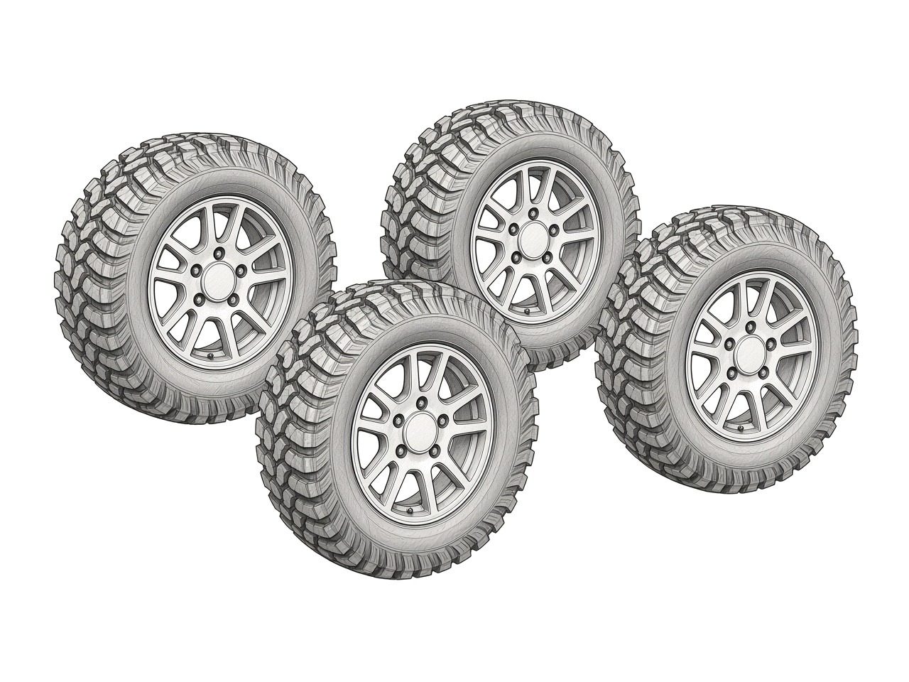 RZR Turbo R factory 15" wheel + 32" Maxxis Rampage Fury set (take-off) (illustration)