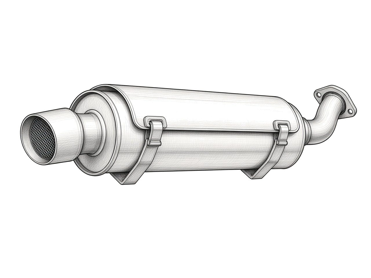 Honda Talon factory exhaust / muffler (take-off) (illustration)